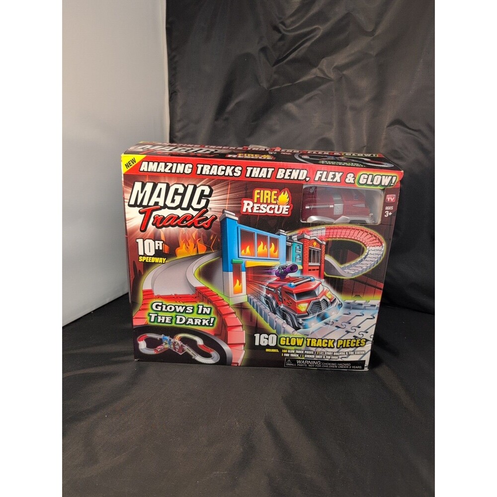 Magic Tracks  Fire Rescue  10ft  Glow in the Dark Race Track New Box Damage See